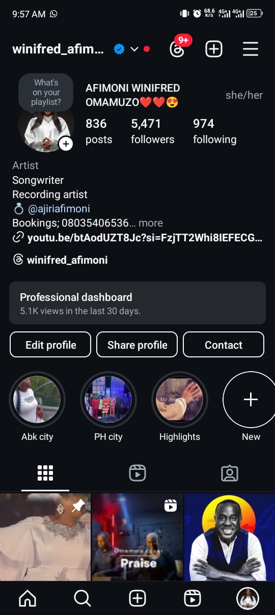 Winifred Afimoni — recording artist brand